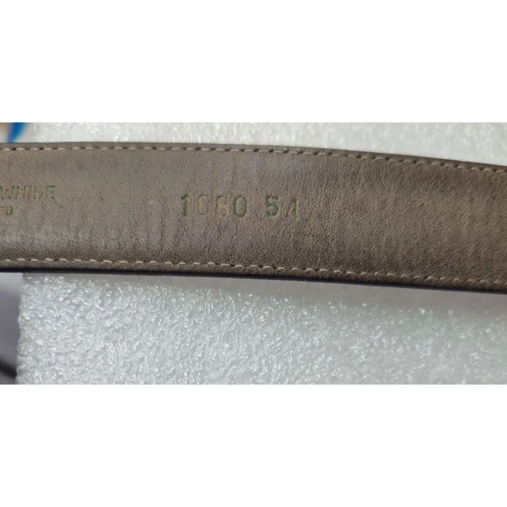 VTG Pierre Cardin Men's Brown Cowhide Belt Sz 38/ 90 1”Wide Gold Buckle w Logo
